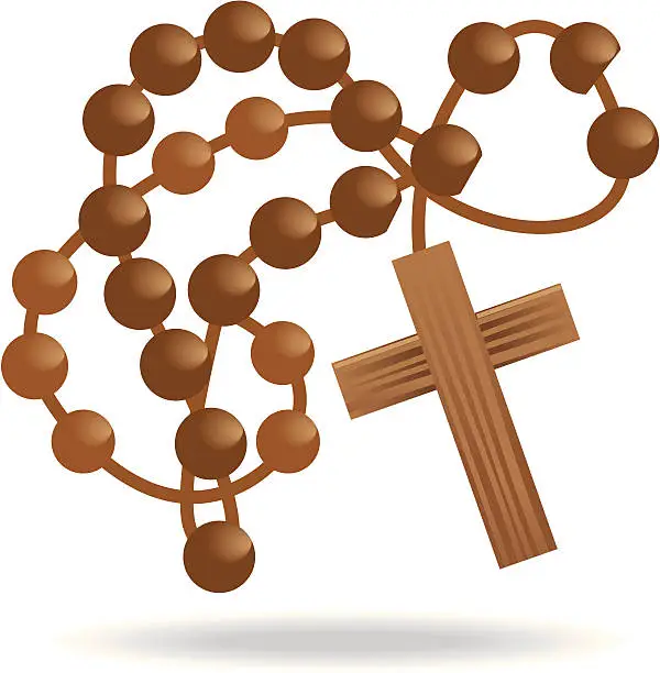 Vector illustration of Rosary Beads Icon