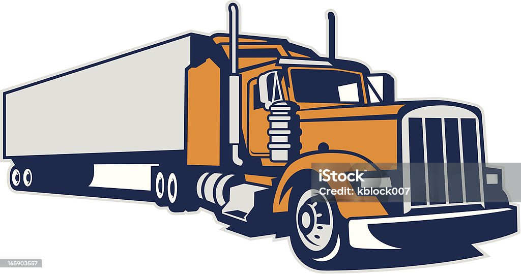 半トラック、トレーラー - 大型トレーラーのロイヤリティフリーベクトルアート