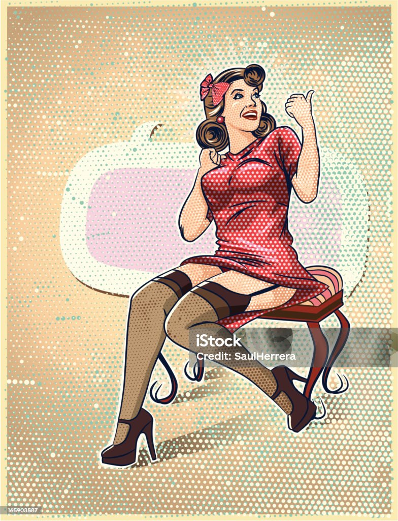 vintage pinup girl - Grafika wektorowa royalty-free (Dziewczyna pin-up)