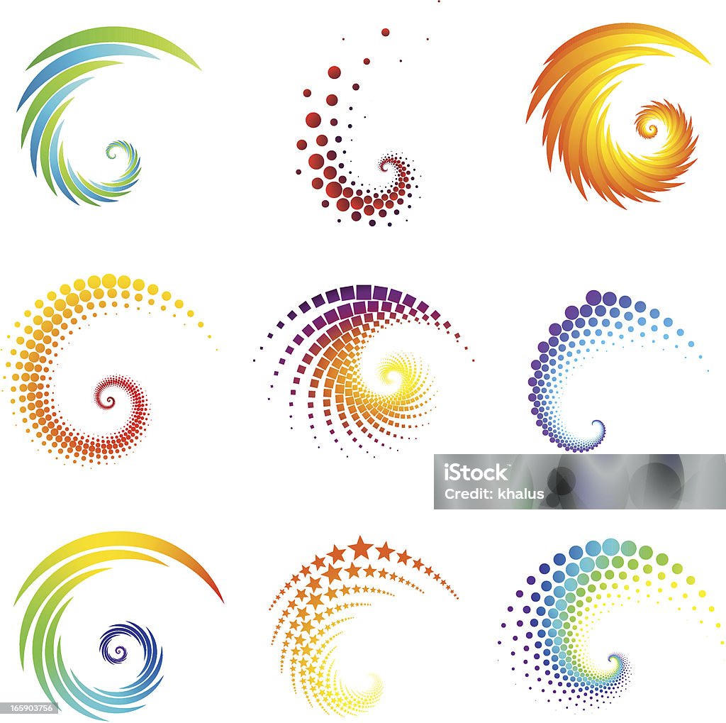 Design Elements | spirals set Collection of abstract graphic design elements. (9 modern elements). Abstract stock vector