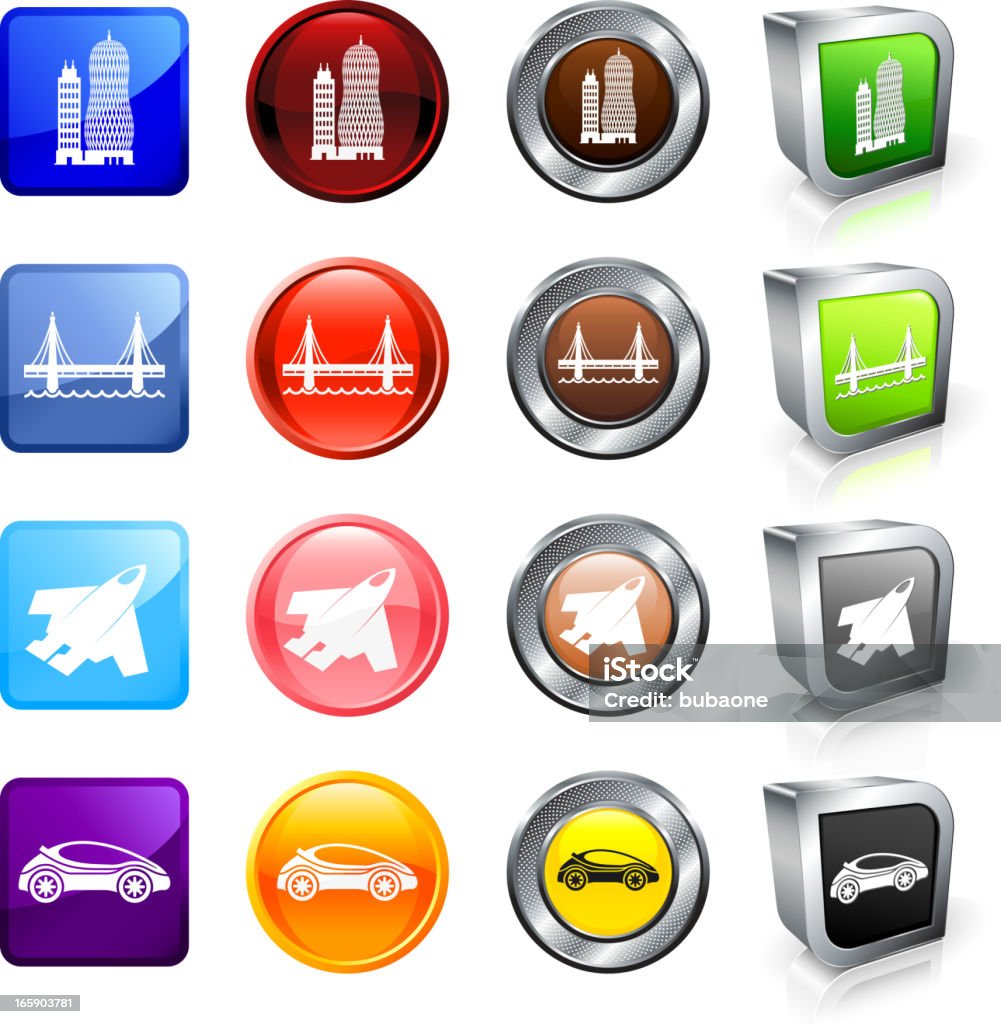 Engineering Button Structural And Engineering Innovation Royalty Free Vector Button Set ...