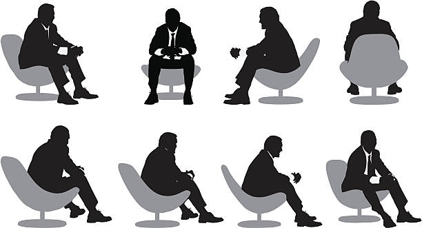 illustrazioni stock, clip art, cartoni animati e icone di tendenza di più immagini di un uomo d'affari seduto su una sedia - white background lifestyles equipment dress shoe
