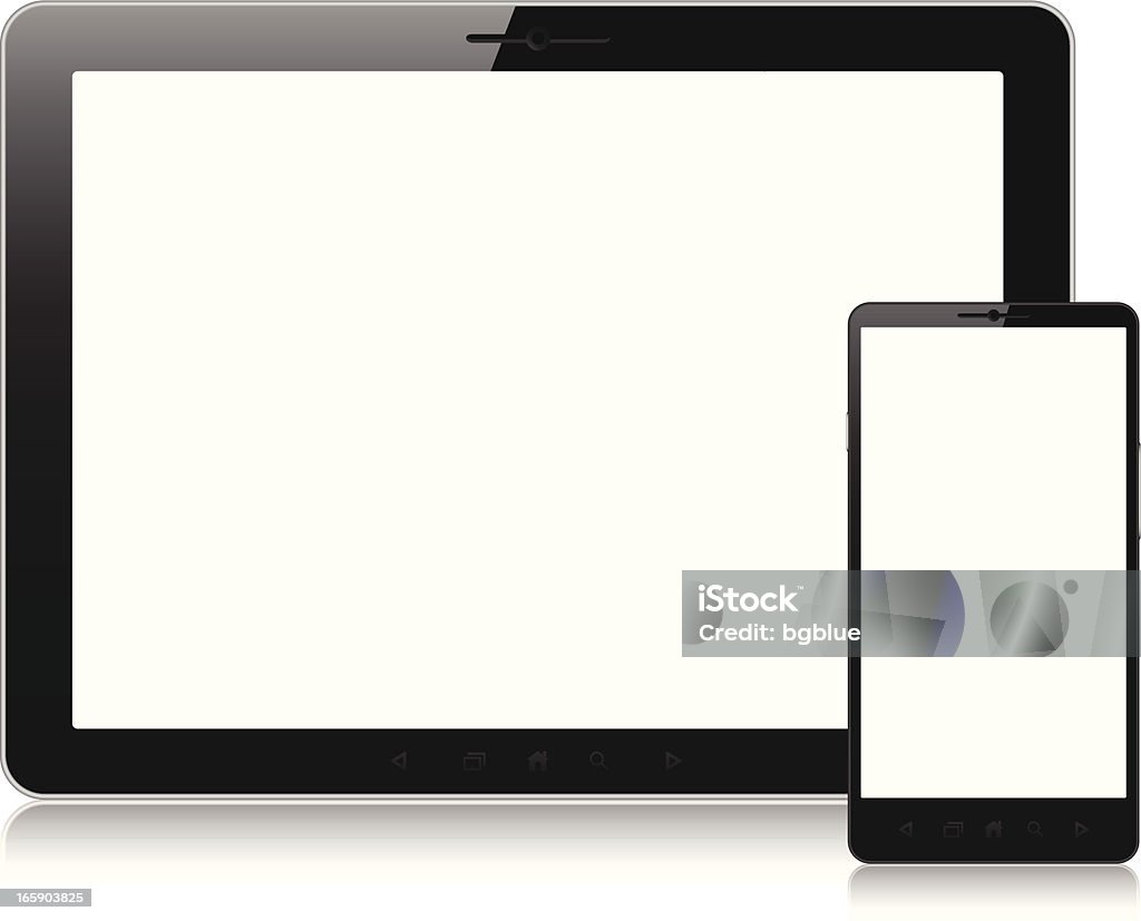 Tablet pc und Handy mit leeren Bildschirm - Lizenzfrei Berührungsbildschirm Vektorgrafik