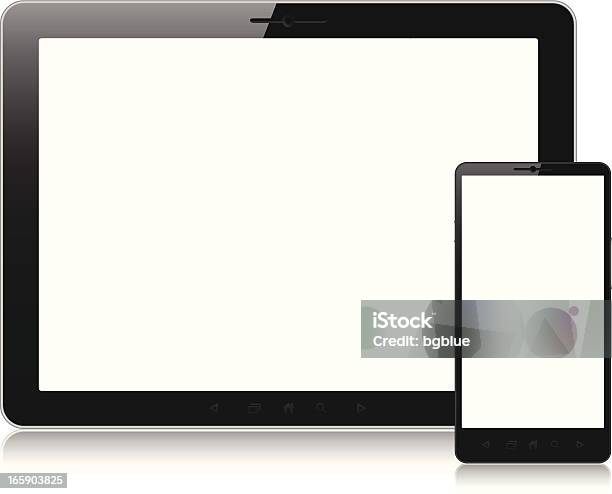 Komputer Typu Tablet I Telefon Komórkowy Z Pustego Ekranu - Stockowe grafiki wektorowe i więcej obrazów Bez ludzi