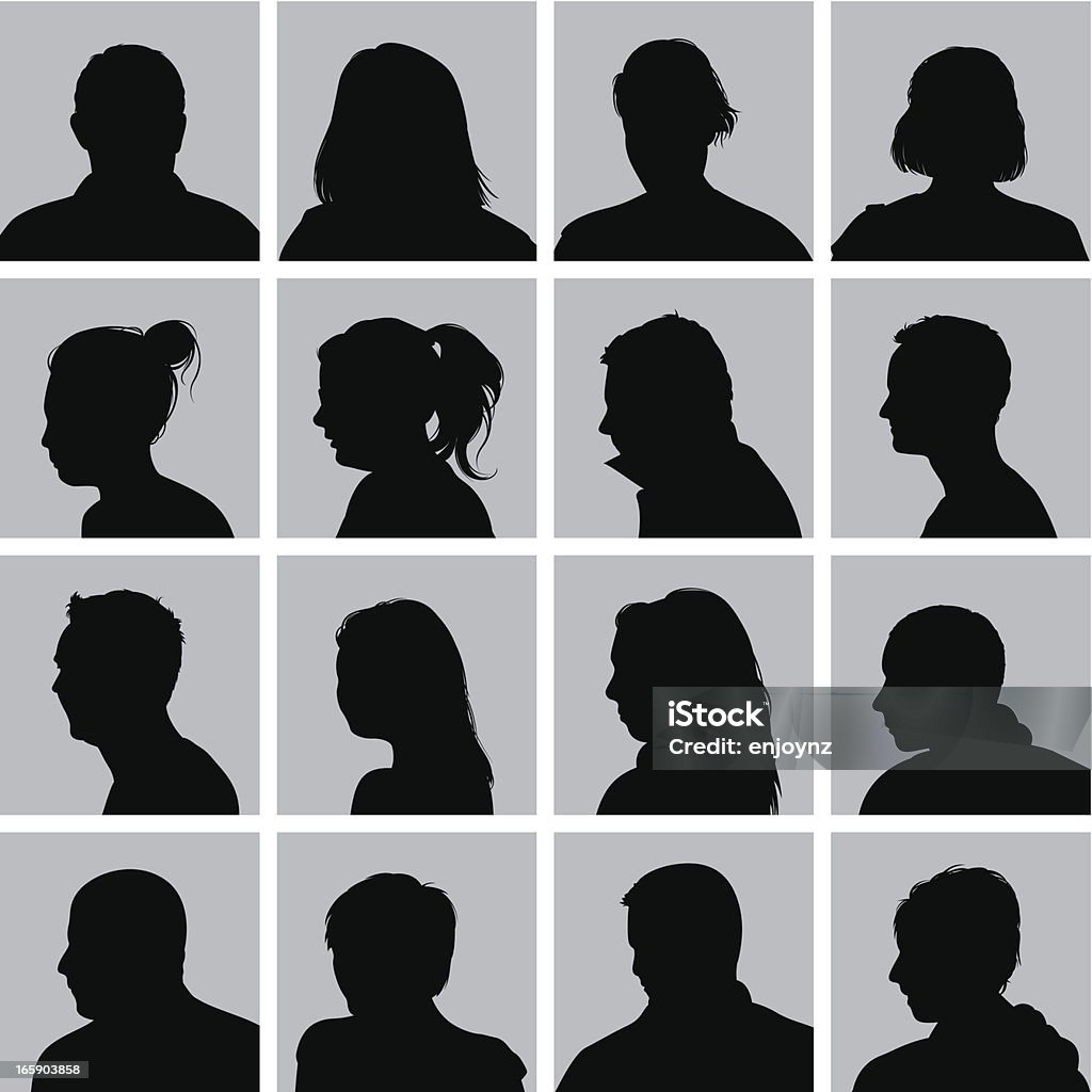 silhouettes de profil utilisateur - clipart vectoriel de Silhouette - Contre-jour libre de droits