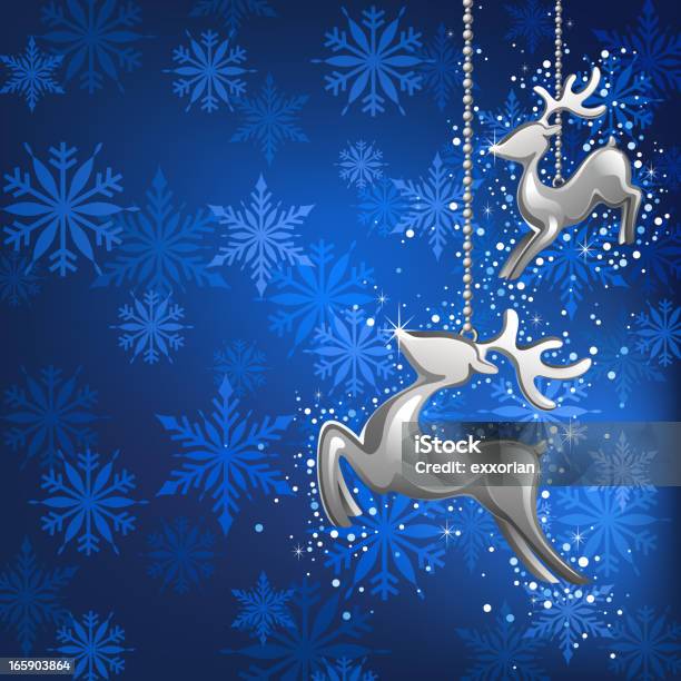 Silver Reindeer Ornaments Stock Illustration - Download Image Now - Animal, Animal Markings, Antler