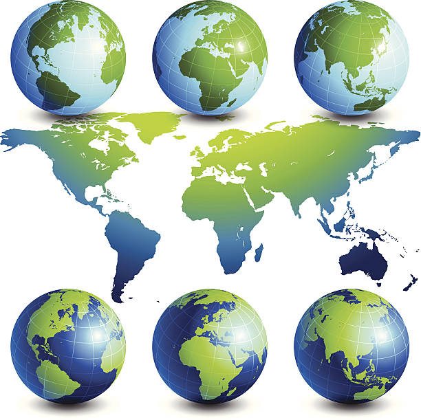 세계지도 및 지구본 - earthvector stock illustrations