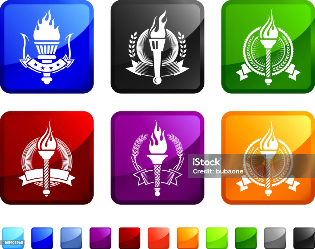 Torch Badges royalty free vector icon set stickers Torch Badges sticker set  Award stock vector