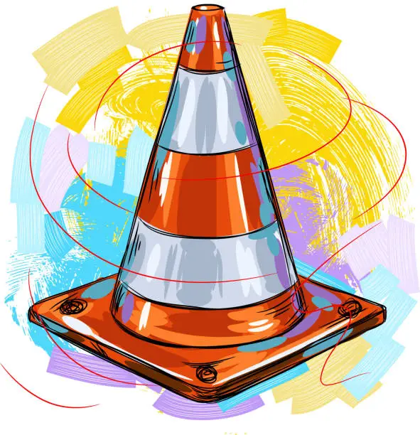 Vector illustration of Traffic cone