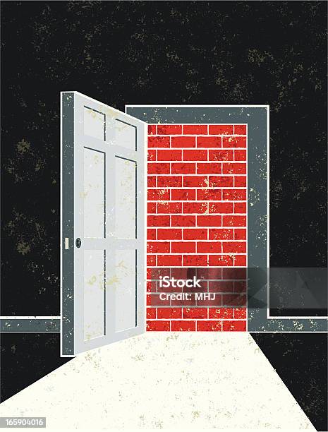 Offene Tür Und Tor Öffnen Eine Wand Stock Vektor Art und mehr Bilder von Abschirmen - Abschirmen, Block - Form, Frustration