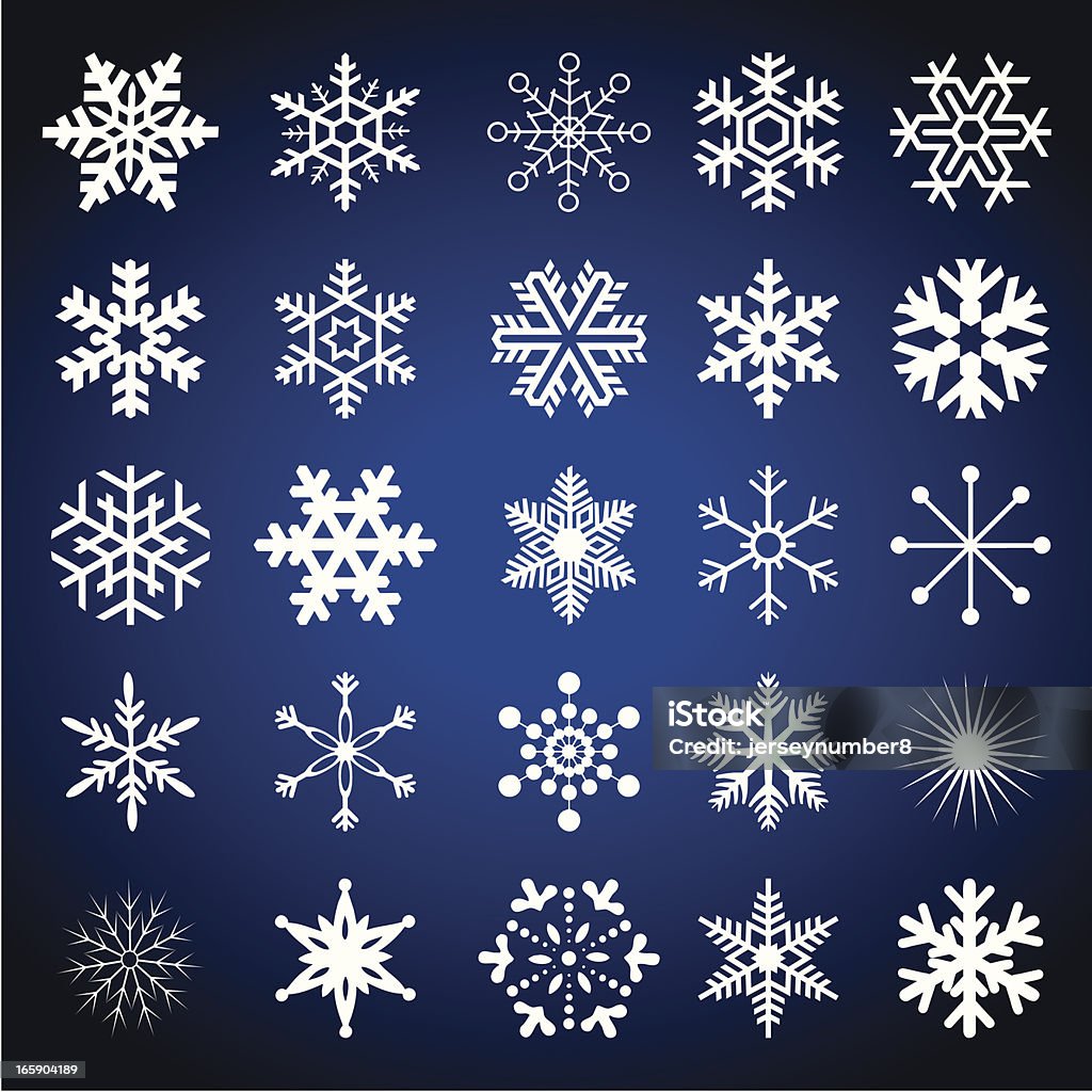 Snowflakes - arte vectorial de Blanco - Color libre de derechos