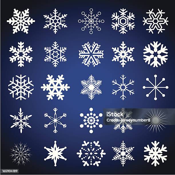 Ilustración de Snowflakes y más Vectores Libres de Derechos de Blanco - Color - Blanco - Color, Celebración - Acontecimiento, Copo de nieve