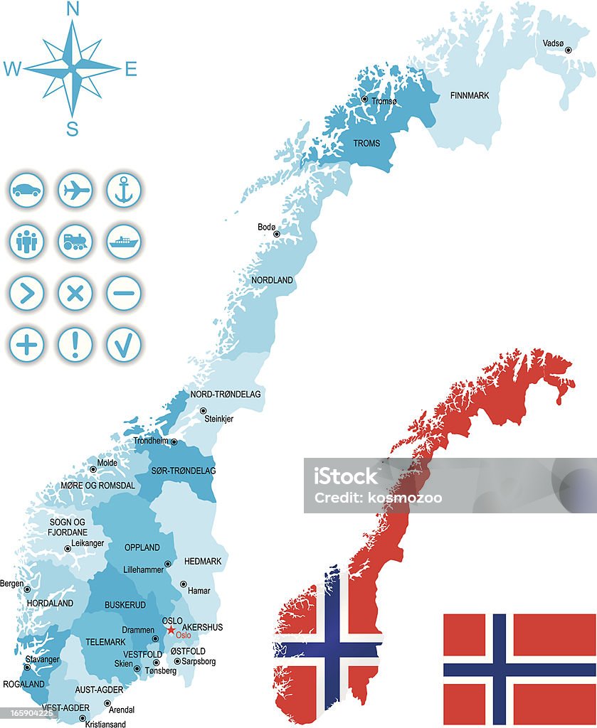 Norwegen - Lizenzfrei Anker Vektorgrafik