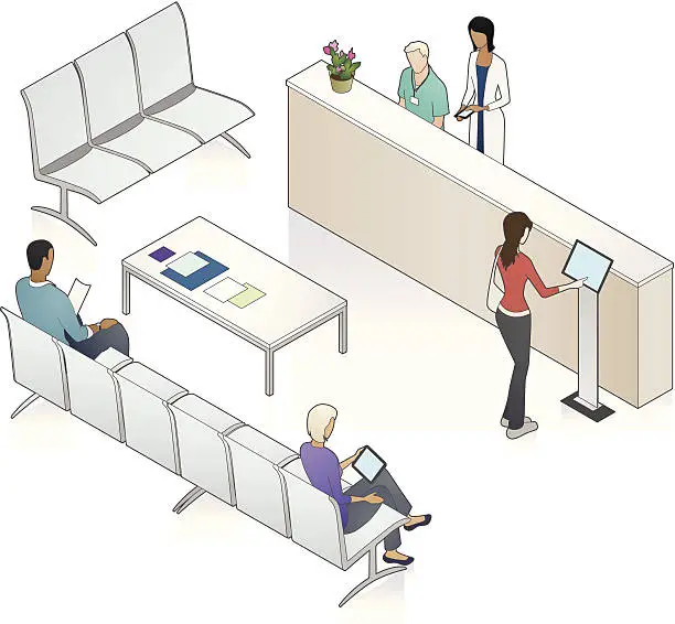 Vector illustration of Patient Waiting Area Illustration