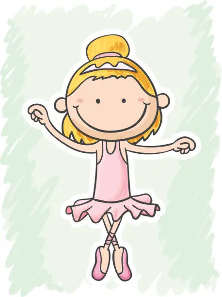 Vector illustration of Little Ballet girl