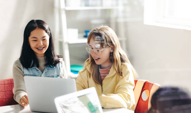 istock Girls enjoy participating in a computer science lesson as a pair 1659042831