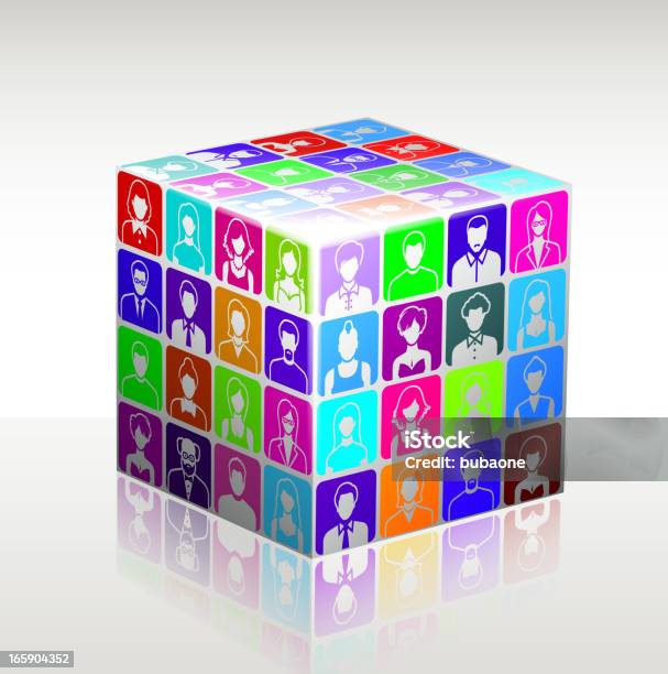 Friends And Social Connections Stickers Cube Stock Illustration - Download Image Now - Breaking the Ice, Red, Cube Shape