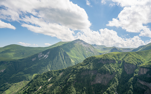 Aerial view of Caucasus Mountains Kazbegi,Georgia