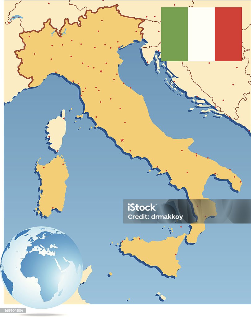 Mapa de Italia - arte vectorial de Bolonia libre de derechos