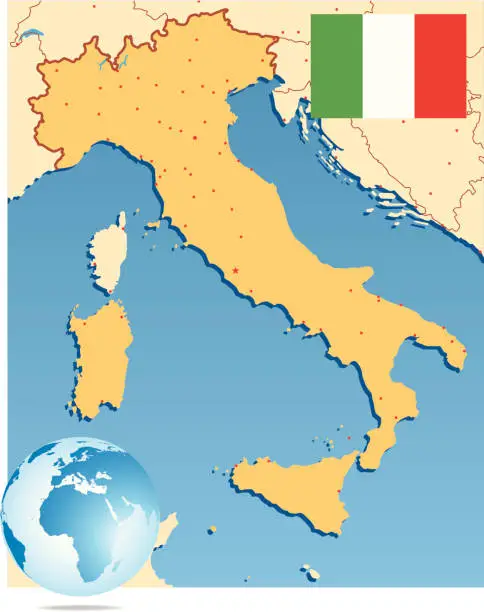 Vector illustration of Italy Map