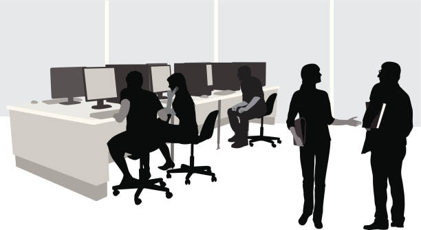 Computer Lab Silolette 80+ Student Computer Lab Stock Illustrations, Royalty-Free Vector ...