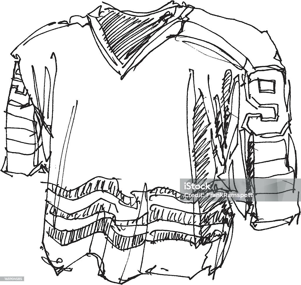 Ice Hockey Shirt Sketch Hand-drawn vector sketch of an Ice Hockey Shirt. Black-and-White sketch on a transparent background (.eps-file). Included files: EPS (v8) and Hi-Res JPG. Ice Hockey stock vector