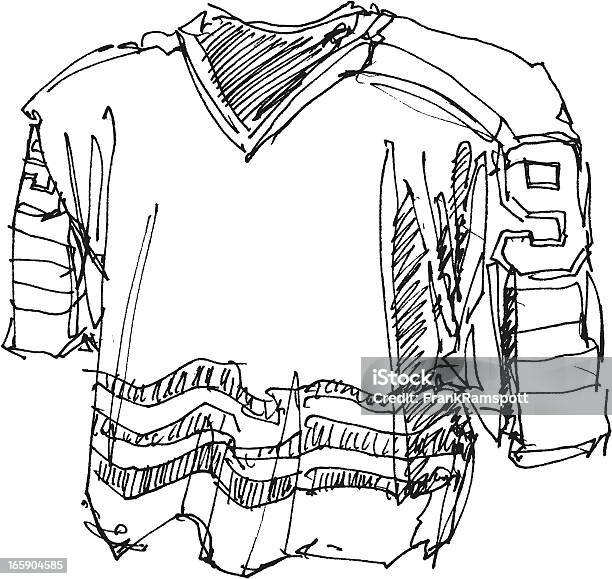 Ice Hockey Shirt Sketch Stock Illustration - Download Image Now - Ice Hockey, Sketch, Black And White