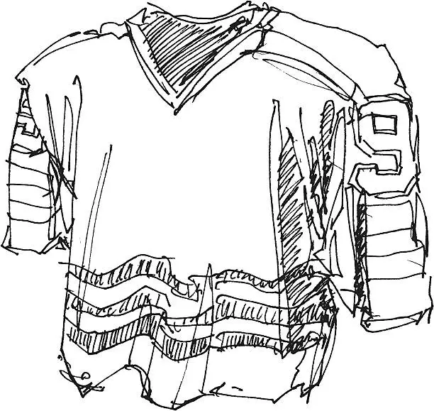 Vector illustration of Ice Hockey Shirt Sketch