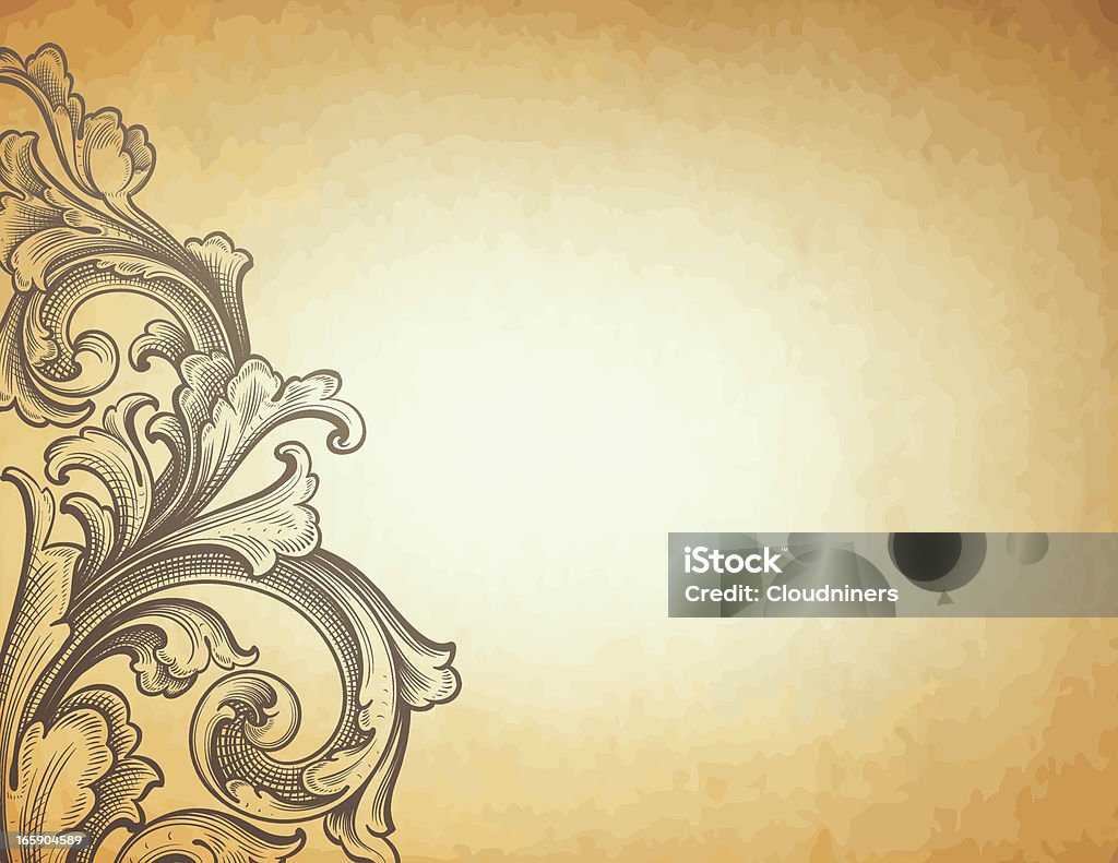 European Scroll Pattern European Scroll Parchment Stock Illustration - Download Image Now ...