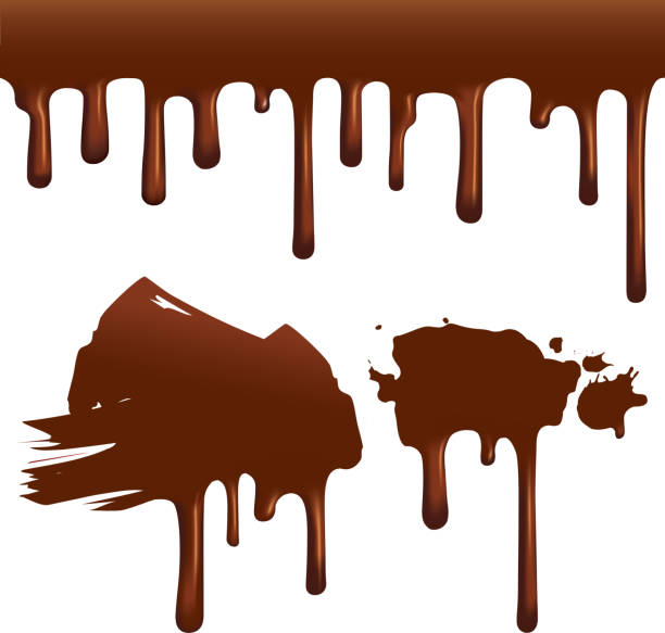 チョコレート垂らし - abstract backgrounds brown flowing点のイラスト素材／クリップアート素材／マンガ素材／アイコン素材