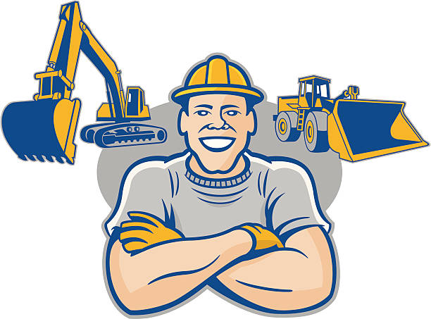 Construction Worker vector art illustration