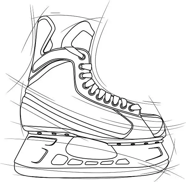 Vector illustration of hockey ice skate