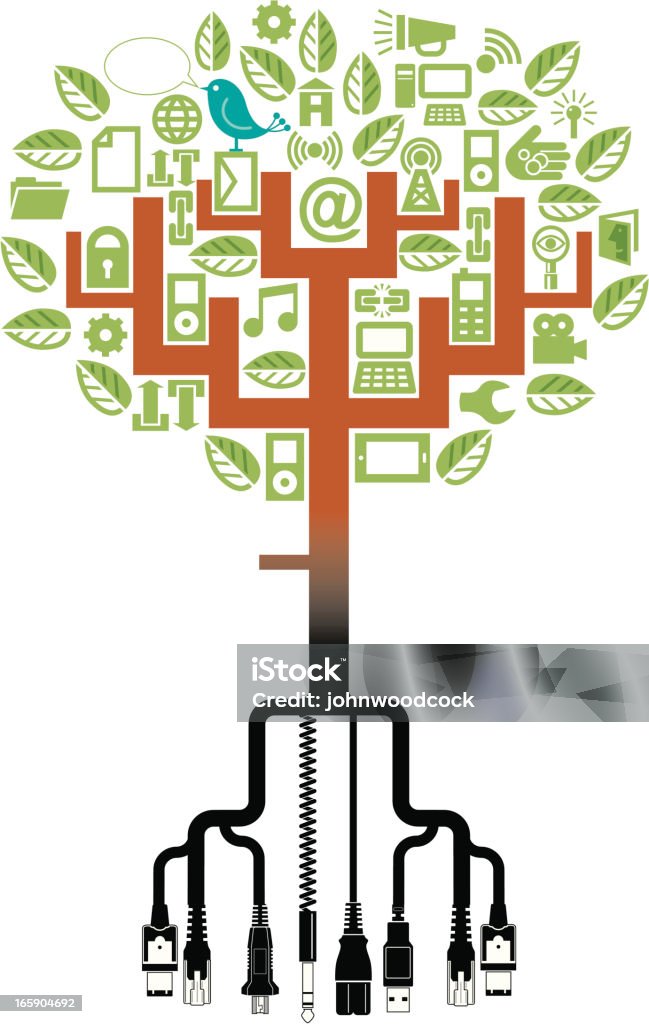 Digital Roots Vector Digital Tree And Roots Stock Illustration - Download Image Now ...