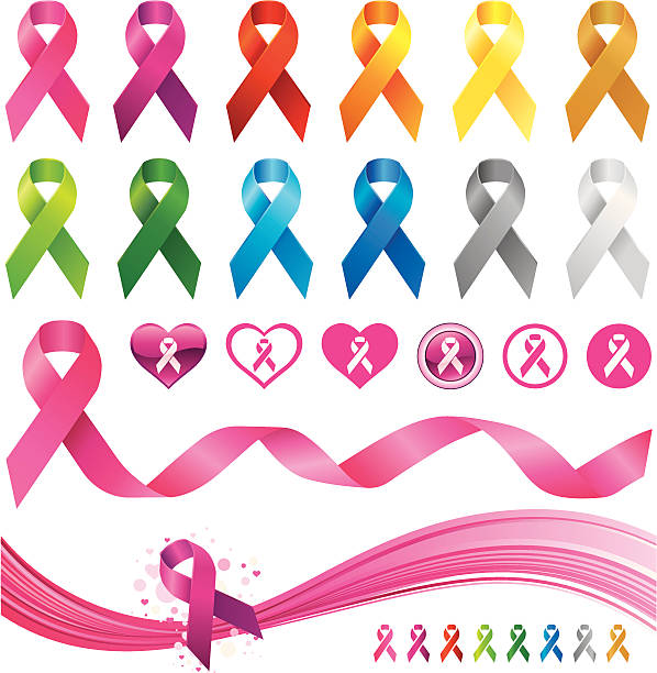 illustrazioni stock, clip art, cartoni animati e icone di tendenza di consapevolezza nastri - aids awareness ribbon ribbon bow cut out