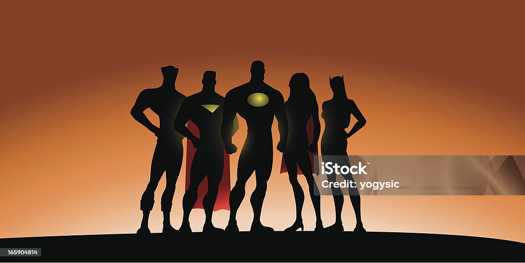 Silhouette super-héros de - clipart vectoriel de Super-héros libre de droits