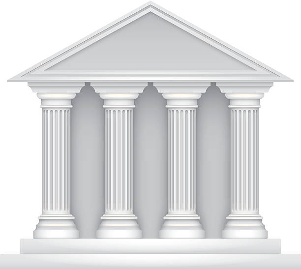 Public building Public building icon with four columns. Illustration contain transparencies and is saved as Illustrator 10 format. architectural column stock illustrations