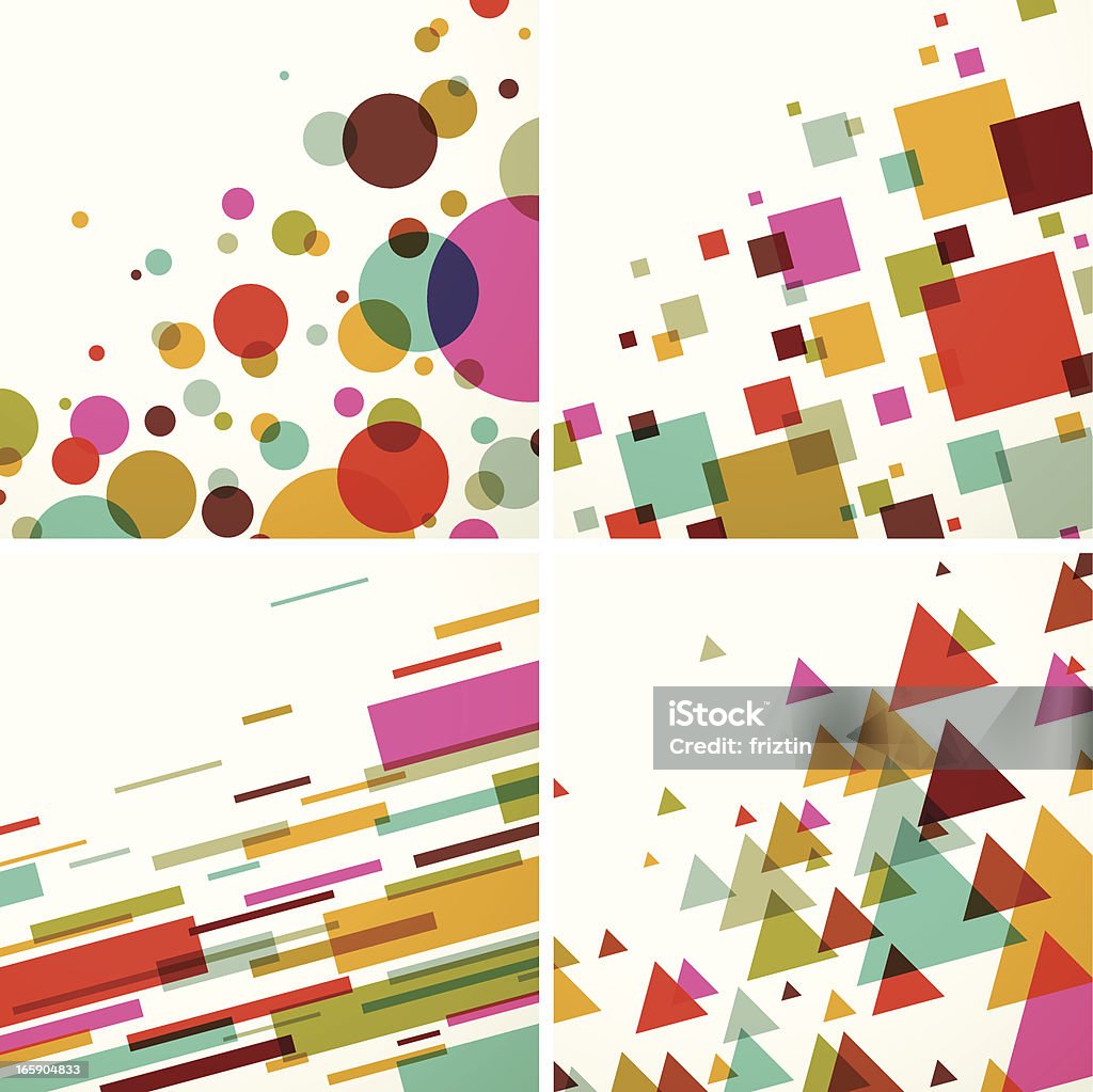 Geometric colors background set - EPS10 Geometric colors background set of 4. Square - Composition stock vector