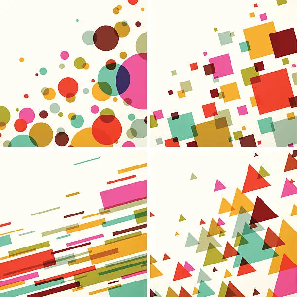 Vector illustration of Geometric colors background set - EPS10