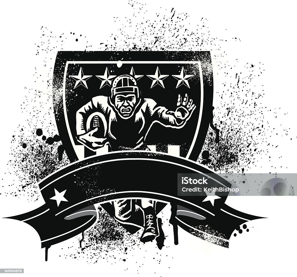 Retro Grunge Banner-Jogador de futebol - Royalty-free Atleta arte vetorial