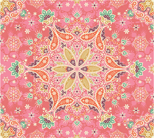 Summer paisley Seamless colored paisley paisley pattern stock illustrations
