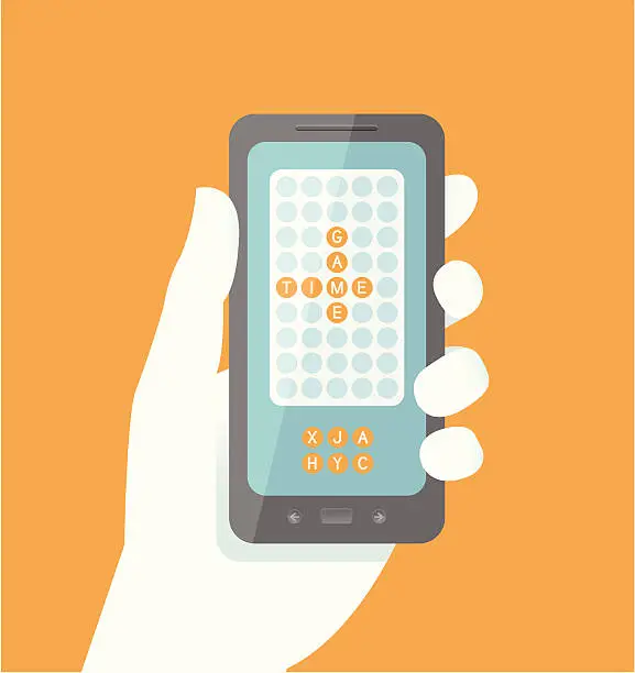 Vector illustration of Smart Phone Word Game