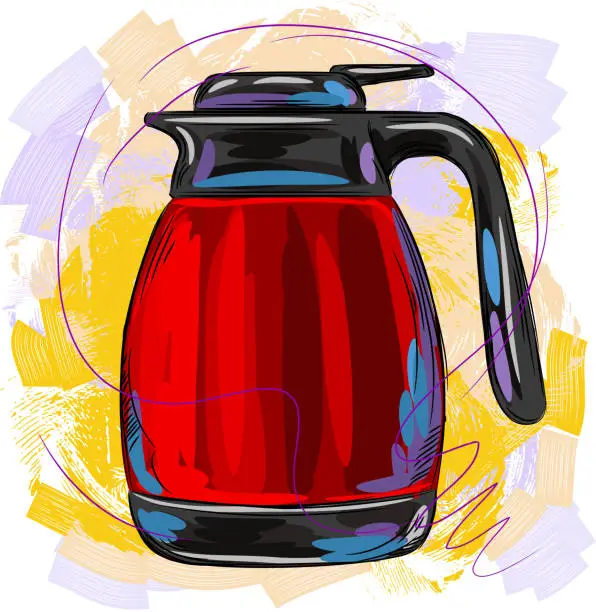 Vector illustration of Modern Tea Kettle