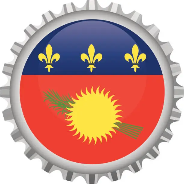 Vector illustration of Guadeloupe bottle top