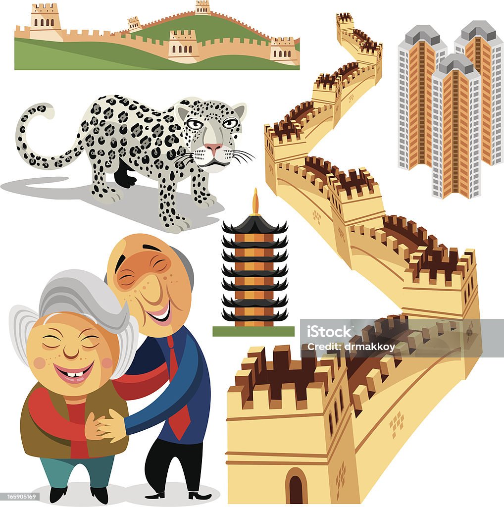 Símbolos de China - arte vectorial de Gran Muralla China libre de derechos