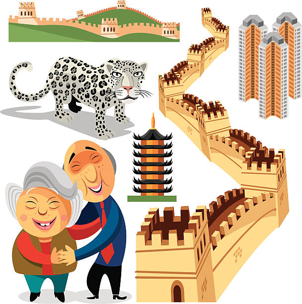 china symbols - leopard 2 幅插畫檔、美工圖案、卡通及圖標
