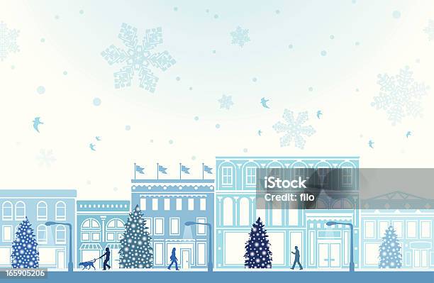 Wintershopping Stock Vektor Art und mehr Bilder von Weihnachten - Weihnachten, Stadt, Feiertag