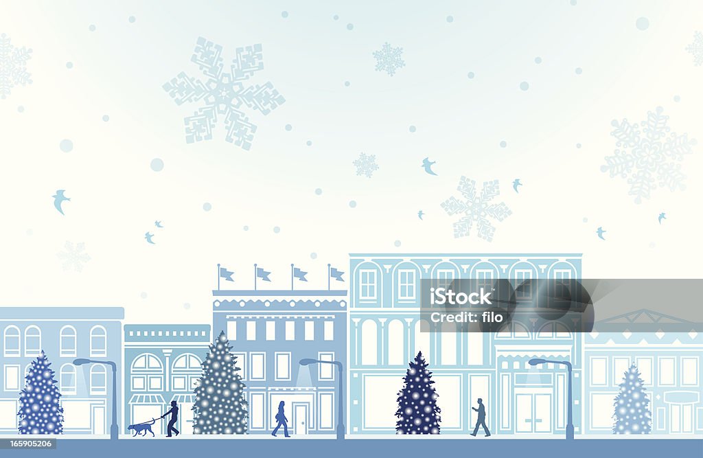 Vacaciones de invierno compras - arte vectorial de Navidad libre de derechos