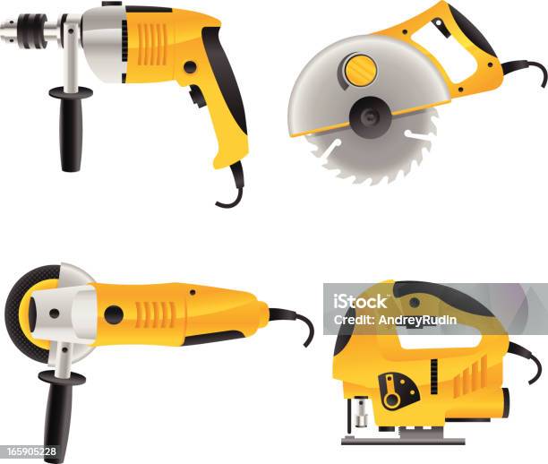 Electro Tools Stock Illustration - Download Image Now - Bulgaria, Circle, Circular Saw