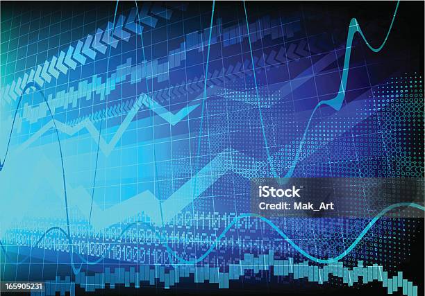 Sfondo Finanziario - Immagini vettoriali stock e altre immagini di Grafico - Grafico, Cianografia, Finanza