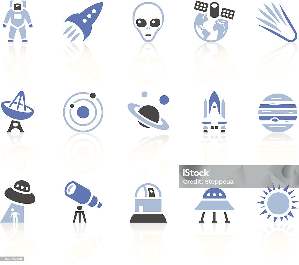 Iconos de espacio - arte vectorial de Sol libre de derechos